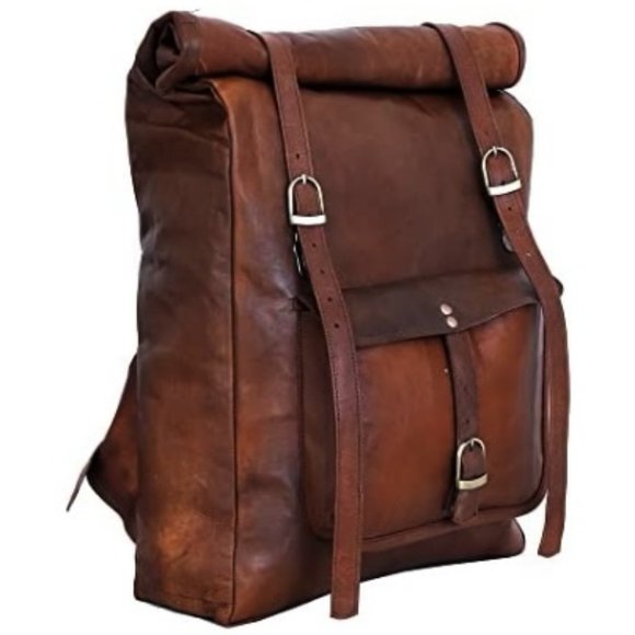 Handoledercouk Other - New Handoledercouk Leather Vintage Roll Top Laptop Backpack